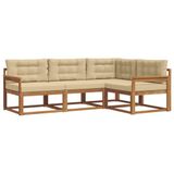 vidaXL - Buiten - bank - set - 4 - st - Natuurlijk - en - Beige