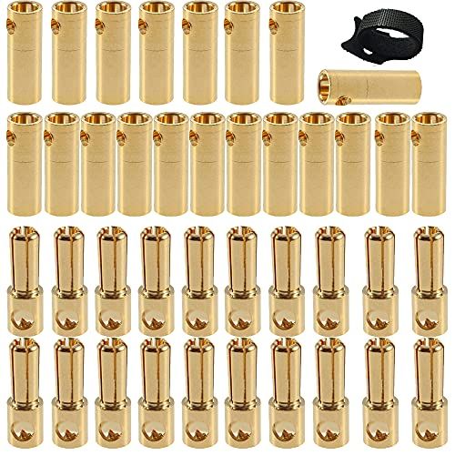 Boladge 20 pairs vergulde 5,0 mm 5 mm bullet mannelijk bus bananenstekker ronde stekker voor RC batterij ESC motor