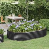 Maison Exclusive - Jardinière surélevée, acier galvanisé, 214x140x36 cm, couleur anthracite