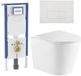 Geberit QeramiQ Dely Toiletset - 36.3x51.7cm - Geberit UP720 inbouwreservoir - rimless - diepspoel - zitting - softclose - bedieningsplaat mat wit - rechthoekige knoppen - mat wit