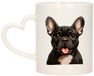 Bellatio Decorations Mug cadeau pour les amateurs de chiens - French Bulldog - cœur - Cartoon - céramique - 300 ml
