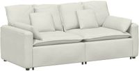 vidaXL Modulaire bank met kussens crèmekleurig
