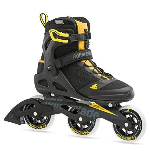 Rollerblade Macroblade 100 3WD, uniseks skates voor volwassenen, zwart/saffraangeel, 40,5