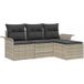 Gris Clair Poly Rotin 4 Pcs Salon de jardin Ensemble de canapé de jardin Mobilier