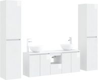 vidaXL Badkamermeubelset 5 st Hoogglans Wit 33 x 34,5 x 160 cm