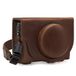 MegaGear MG1731 Ever Ready leren cameratas met draagriem compatibel met Sony Cyber-Shot DSC-RX100 VII - donkerbruin