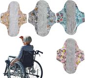 Wan GmbH Serviettes hygiéniques réutilisables - Serviettes hygiéniques lavables - Protection hygiénique - Tissu anti-fuite - 4 pièces - Rose Bleu Jaune