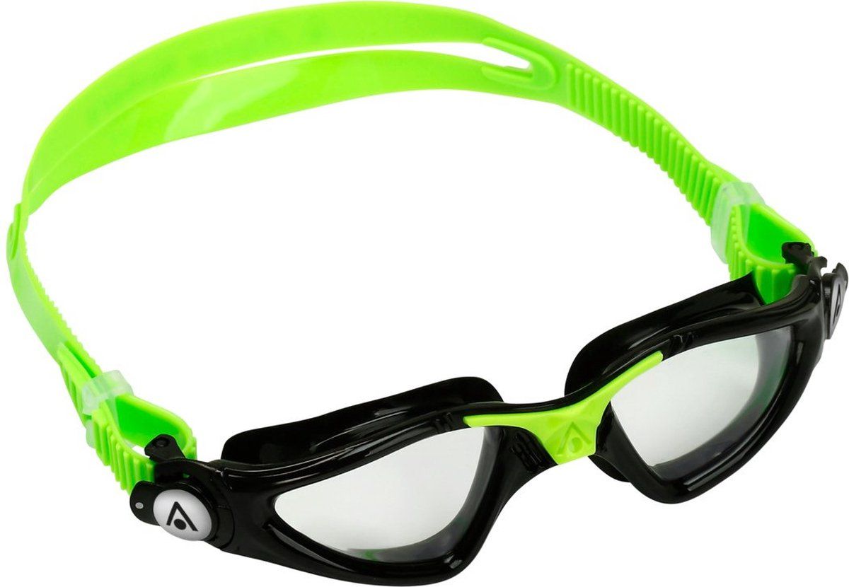 Aquasphere Kayenne Junior Zwembril - Kinderen - Clear Lens - Zwart/Lime