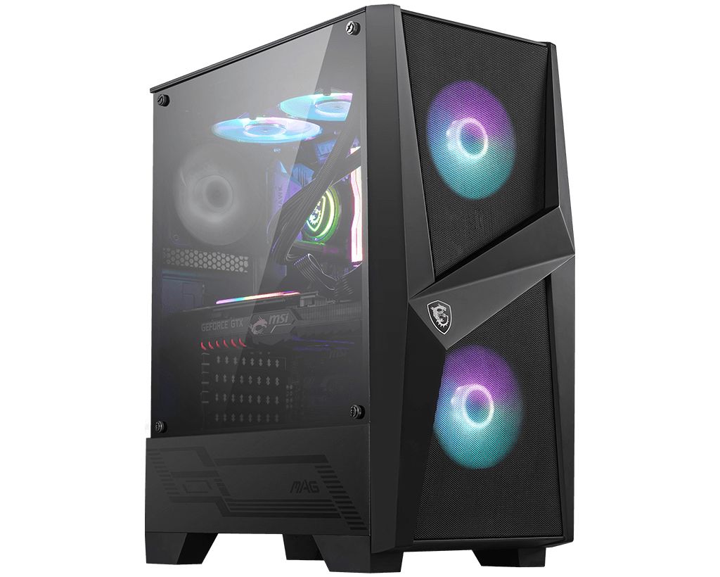 MSI MAG FORGE 100R Computer Case - Midi Tower - Black, Transparent