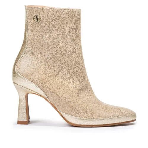 Floris van Bommel Saxi 01 leren enkellaars beige/goud