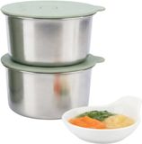BABYBOO Faitron BabyBoo Inner Dish Set - Accessoires voor BabyBoo Food Warmer - Verwisselbare Binnenbakjes - BPA-vrij Materiaal - Set van Kommen - Groen