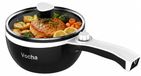 Casserole électrique, 1,5 litre, cuiseur multifonction, hot pot, avec couvercle en verre, noir