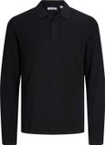 JACK&JONES JJEAUSTIN KNIT LS POLO SN Heren Polo Zwart L