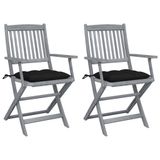 VidaXL Tuinstoelen 8 stuks Acaciahout Zwart