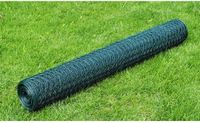 vidaXL Kippengaas met PVC-coating - 25x1 m - Groen