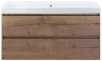 BES LED Maxx XL Badmeubelset 120 cm - Tabacco - Wastafel Just Enkel Zonder Kraangat