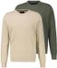 LERROS Heren trui 2 pack Basic Beige / groen Katoen XXL