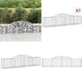 vidaXL Gabions - 7 pièces - voûté - 300x50x60/80 cm - fer galvanisé