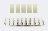Jamara 331005 10-stuks Tam mannelijke connector stekker, gouden pin wit, Multi kleur