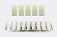 Jamara 331005 10-stuks Tam mannelijke connector stekker, gouden pin wit, Multi kleur