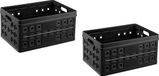 Sunware 4x caisses pliantes - caisses à provisions pliables - caisse de rangement - 46 litres - noir - caisses pliantes