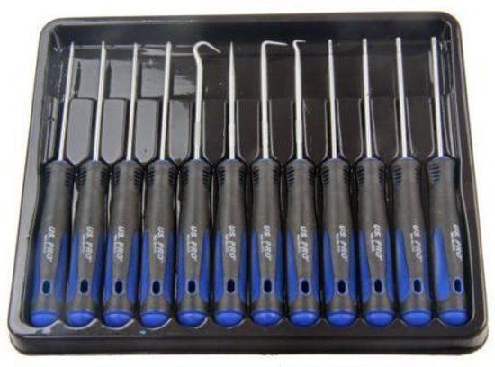 US.PRO tools by Bergen Precisie schroevendraaier- en hakenset hook & pick 12-delig