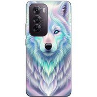 Maniacase Coque Pour Oppo Reno 12 5g Loup blanc reflet violet
