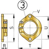VETUS FLK25 Bride de montage en bronze pour tube d'étambot Ø 25 mm