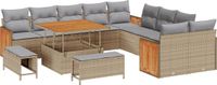 vidaXL Tuinbank Set Beige en Lichtgrijs