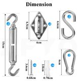 Kit de montage pour voiles d'ombrage, set Inox 42 pièces