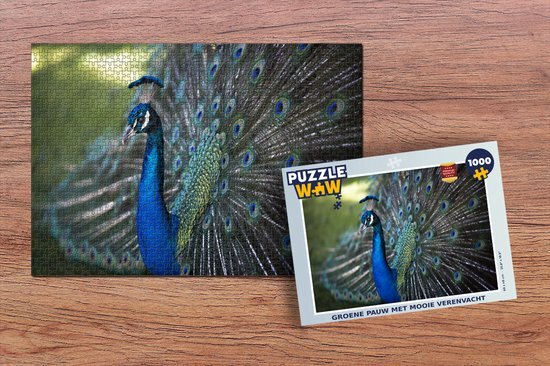 MuchoWow Puzzel Pauw - Vogels - Blauw - Legpuzzel - Puzzel 1000 stukjes volwassenen - Sinterklaas cadeautjes - Sinterklaas voor grote kinderen