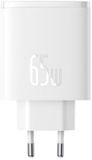 Baseus Cube Pro Trio Power Adapter 2x USB-C / USB-A 65W Wit