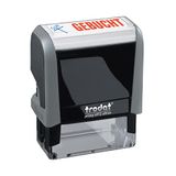 Trodat Officiële print met tekst gebonden | Kantoorstempel, afdruk 46x17 mm, afdruk blauw-rood, zelfkleurend, documentbestendig