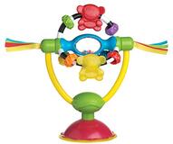 Playgro Roterende rammelaar met zuignap, kinderstoelspeeltje, BPA-vrij, vanaf 6 maanden, High Chair Spinning Toy, geel/rood, 40121