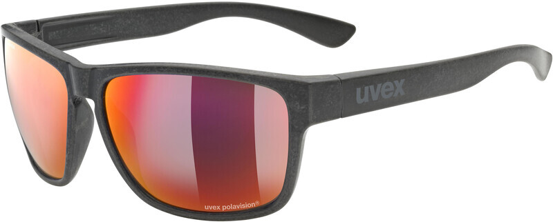 UVEX LGL Ocean Polavision Glasses, black matt/mirror red