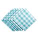 DII Checkered Collection Tabop, Napkin Set, Aqua 6 Count