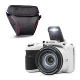 Kodak Pixpro AZ425 Bridge camera 20 MP met 42x optische zoom + beschermhoes - Full HD 1080p video, 24 mm groothoek, stabilisator, 3 inch LCD-display - wit