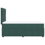 VidaXL Boxspringbed met matras, fluweel, donkergroen, 180x200 cm