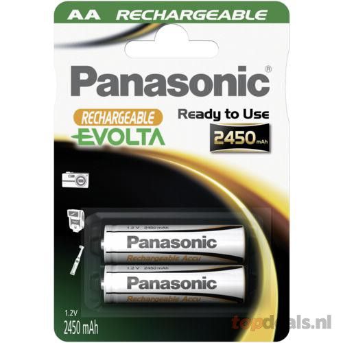 Panasonic Evolta AA 2450 mAh NiMH Oplaadbare Accu - 1 Stuk