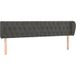 Tête de lit avec oreilles gris foncé 203x23x78/88 cm velours