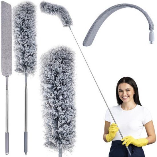 Ruhhy Telescopische Plumeau Stofborstel - Grijs - 84 cm t/m 250 cm