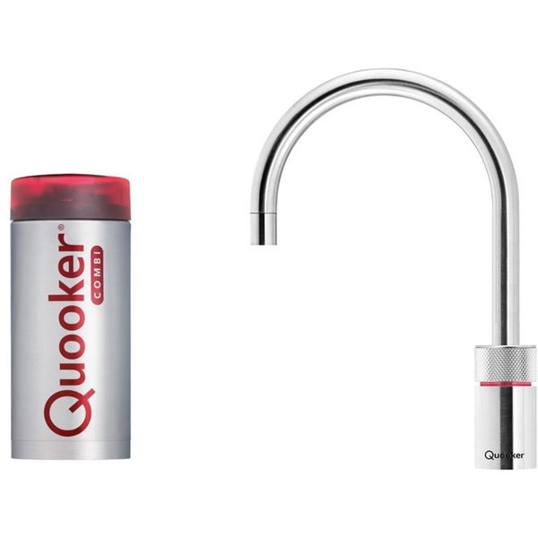 Quooker Nordic Round RVS Kokendwaterkraan | Combi Reservoir | Opbouw | Draaibaar