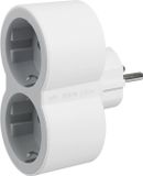 Legrand Domino contactstop 2x2P+A schuko aan voorzijde wit-grijs