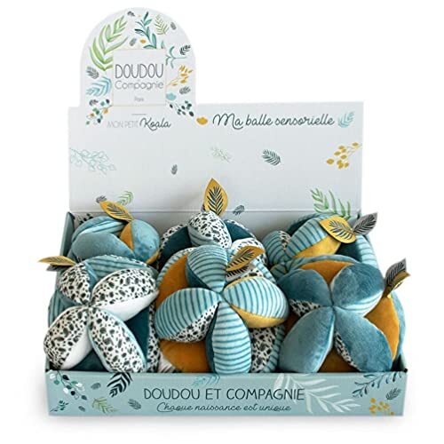 Doudou et Compagnie Yoca Le Koala-Ball Sensorial met rammelaar, DC3670, Blauw