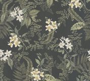 Living Walls Varens en Bloemen Behang | Floraal - Zwart Groen Wit Geel - Vliesbehang - 1005 cm x 53 cm