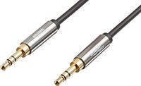 Amazon Basics Auxiliary kabel, stereo-audiokabel, 3,5 mm jack naar 3,5 mm jackstekker, 2,4 m, zwart