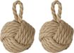 Boltze bouchon de porte bouton - 2x - 1.5 kilo - marron - jute - 23 x 15 cm