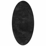 vidaXL HUARTE Vloerkleed Zwart 100 x 200 cm Polyester