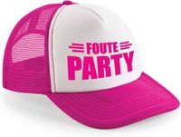 Bellatio Decorations foute party snapback/cap - roze/wit - pet - dames/heren - feestkleding