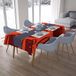Bonamaison Tafelkleed, Anti-Mold, Sneldrogend, Waterdicht, 100% Polyester Tafellaken, Oranje Bordeaux, 140 x 200 Cm - Ontworpen en Vervaardigd in Turkije